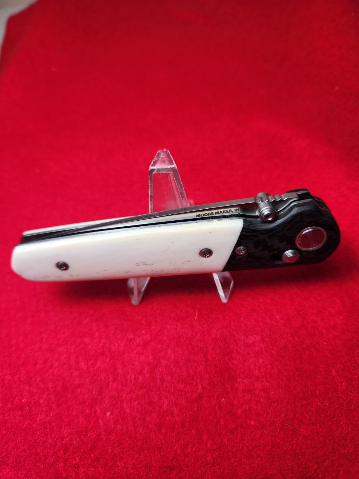 Moore Maker USA 5109 SL Lock Back Knife White Bone Thumb Lock NIB