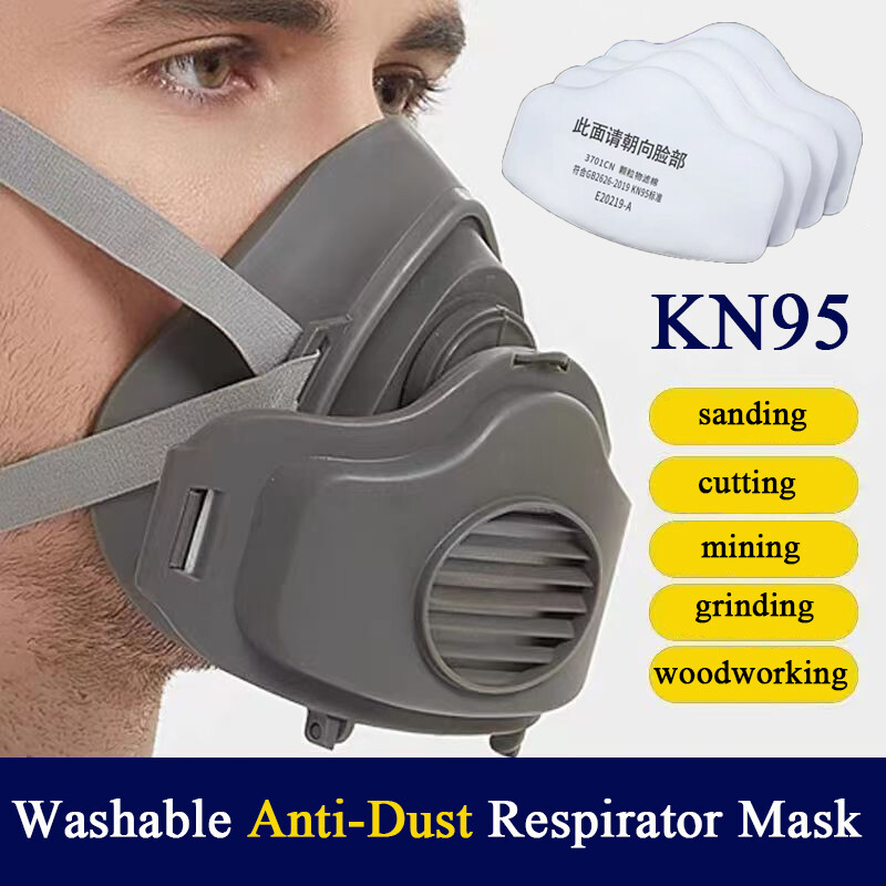 Premium Dust Respirator Mask with 5 Replaceable Filters for Industrial Protect