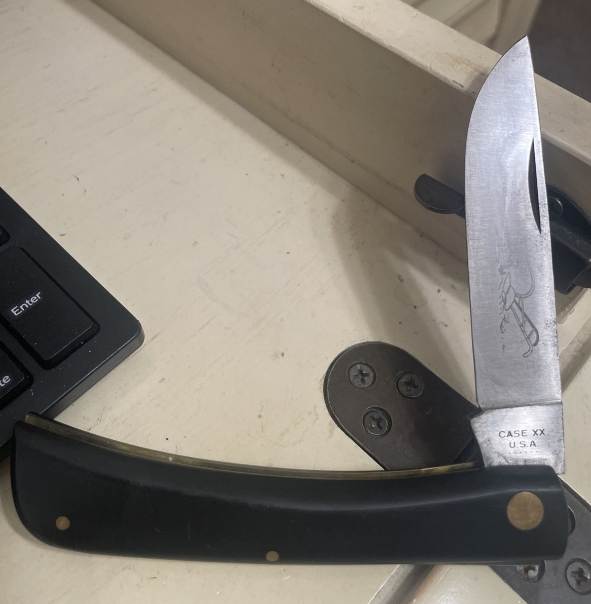 Case Sod Buster 2138 Pocket Knife edc black Carbon steel CV 6 dot 1974 EDC