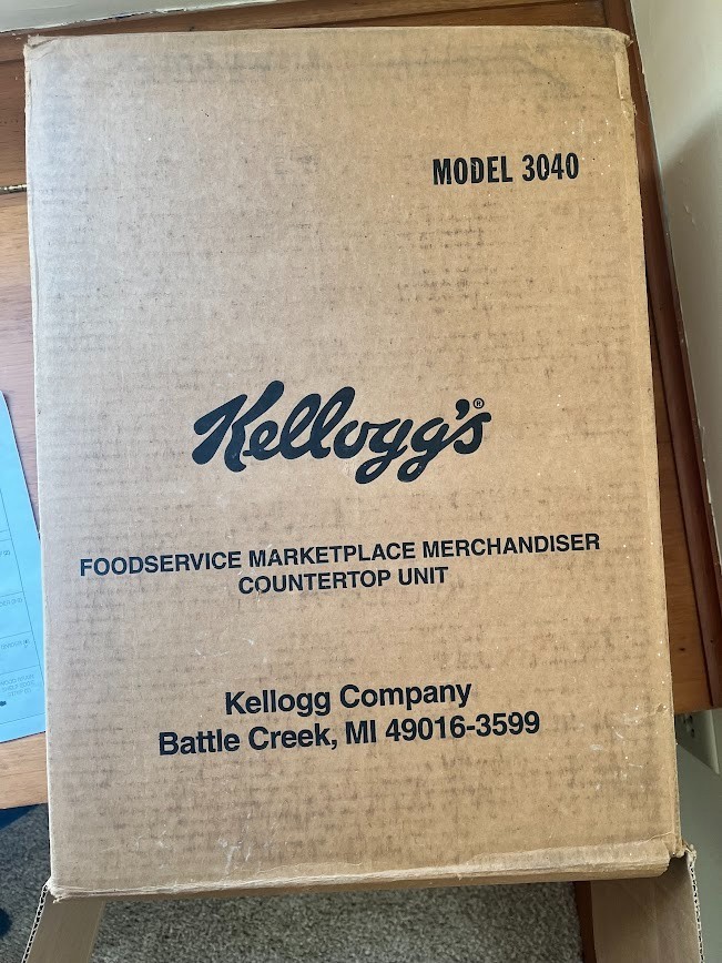Vintage Kellogg’s Cereal, Snack, 2 Tier Grocery Restaurant Mini Box Display Rack