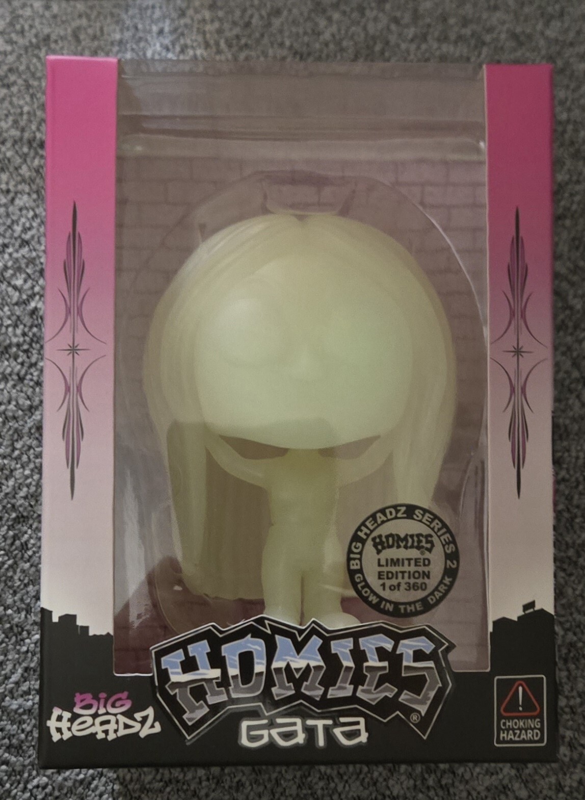 HOMIES BIG HEADZ SERIES 2 GLOW IN THE DARK EXCLUSIVE GATA 1 OF 360 MADE DGA RARE