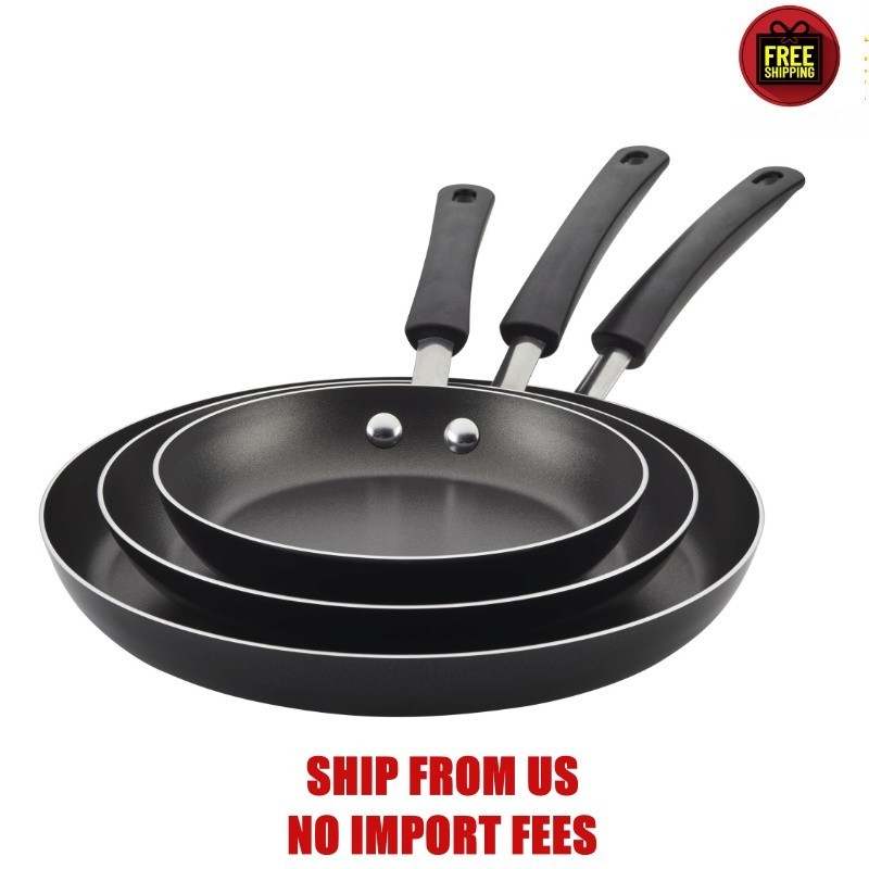 Farberware Easy Clean 3 Pcs Nonstick Frying Pans / Skillets, Dishwasher Safe, 8