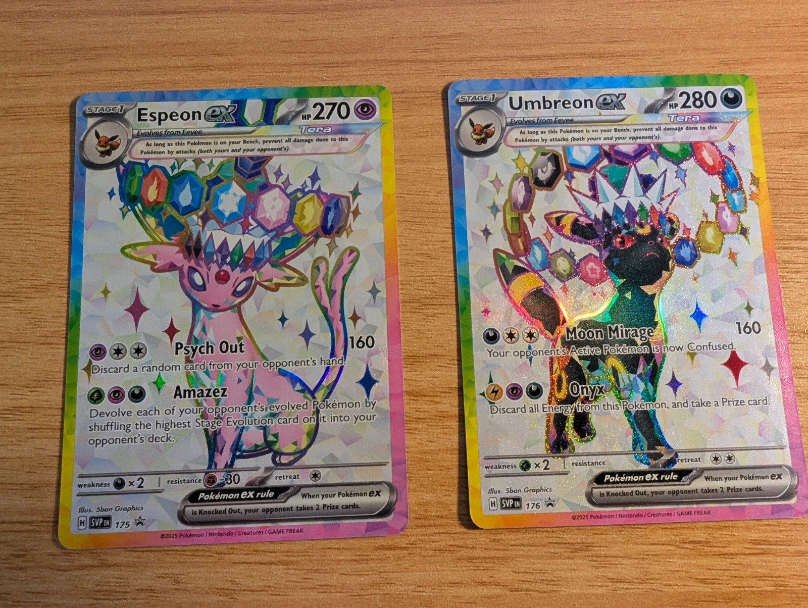 Umbreon and Espeon Promo Pokemon Card Set SVP175/SVP176 Prismatic Evolution
