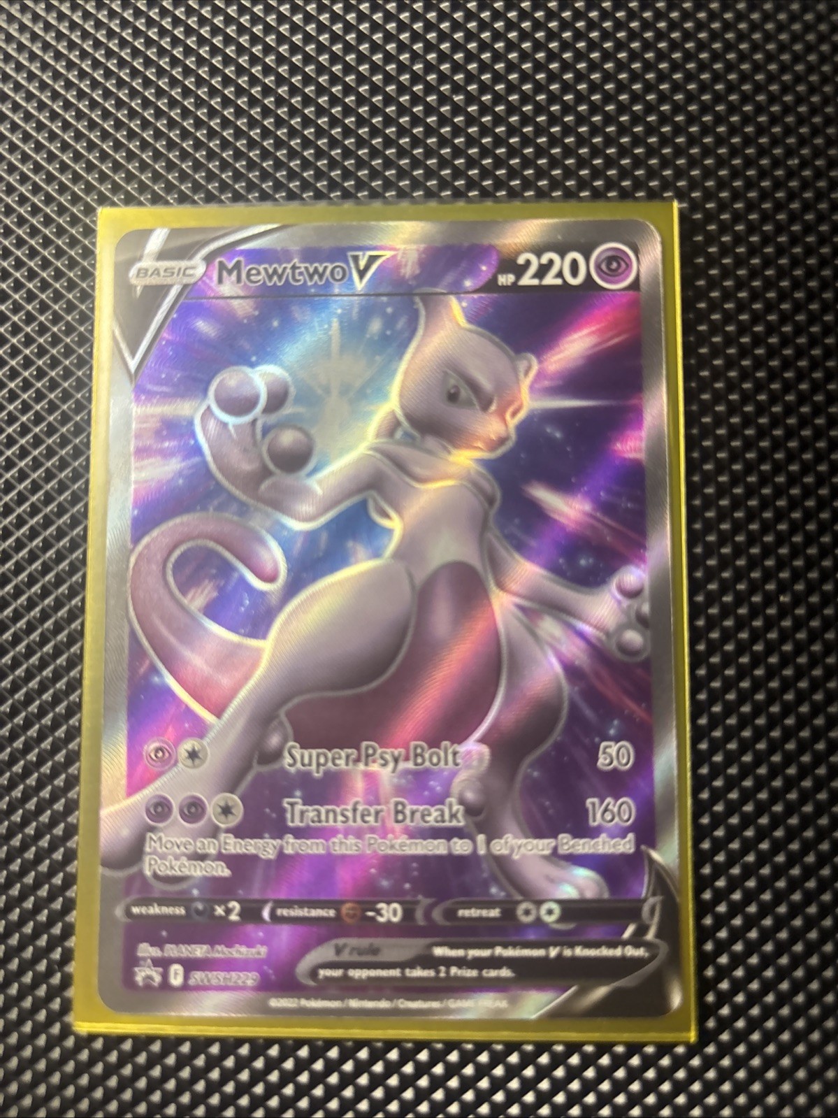 Pokemon Mewtwo v SWSH229 Sword and Shield Promo Full Art Card NM Condition
