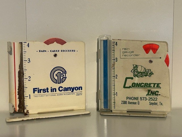 Vtg Morco Metal Rain Gauge Recorder First in Canyon/ Concert Inc. Advertising