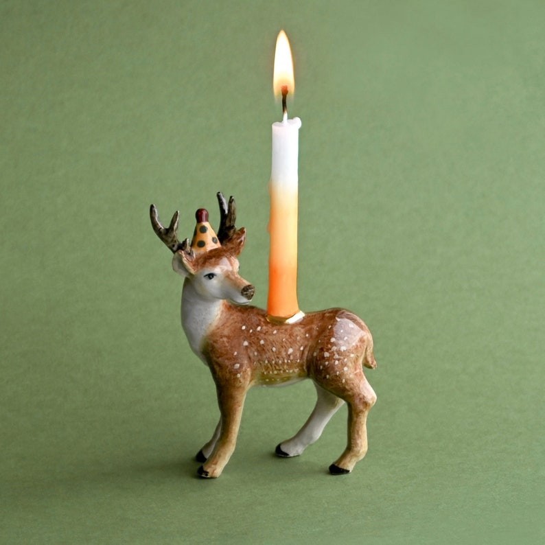 Stag Cake Topper| Handcrafted Porcelain Figurine | Camp Hollow Collectable Heirl