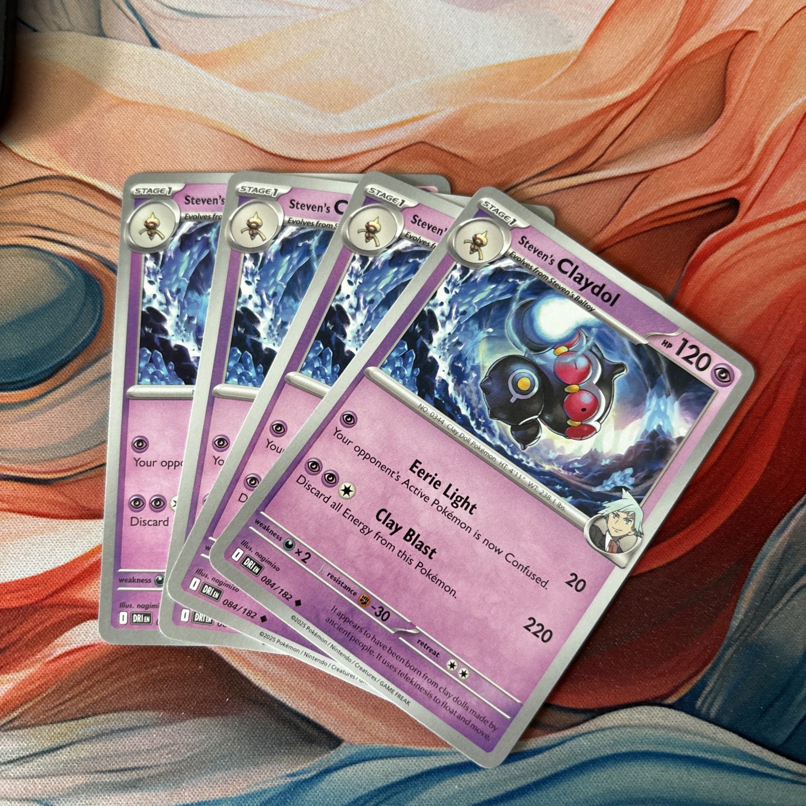 x4 STEVEN’S CLAYDOL – POKEMON TCG – DESTINED RIVALS – UNCOMMON – 084/182