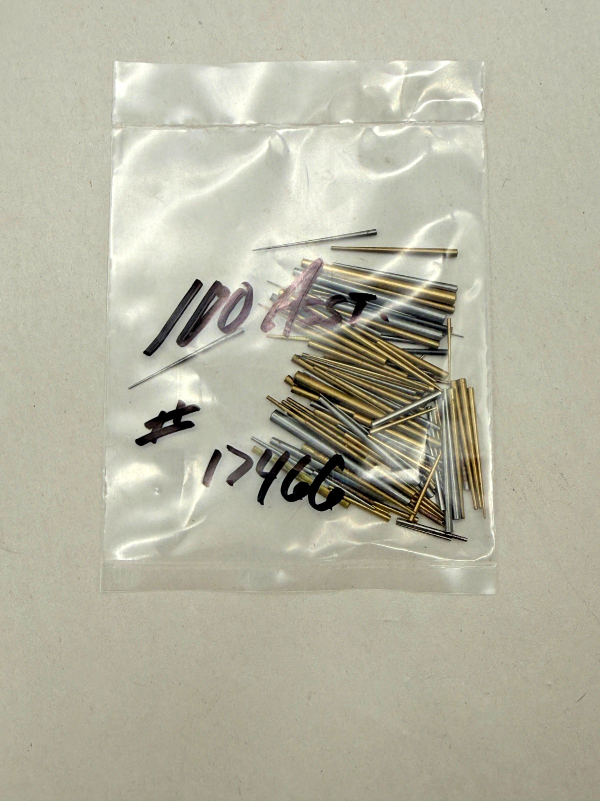 100 Asst. Clock Brass & Steel Taper Pins, (CM116-17466)