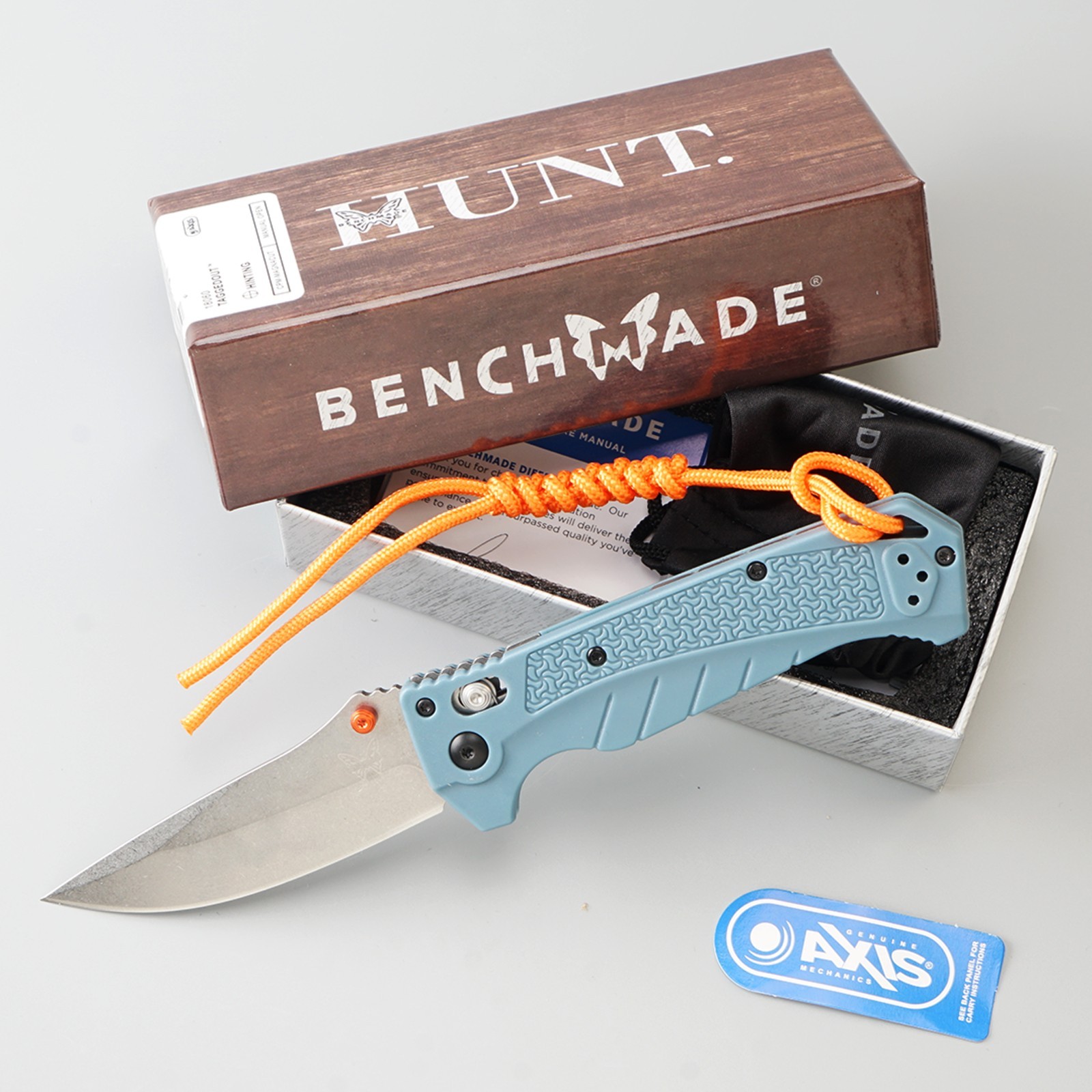 Benchmade Adira 18065 MagnaCut AXIS Folding Knife Depth Blue Grivory