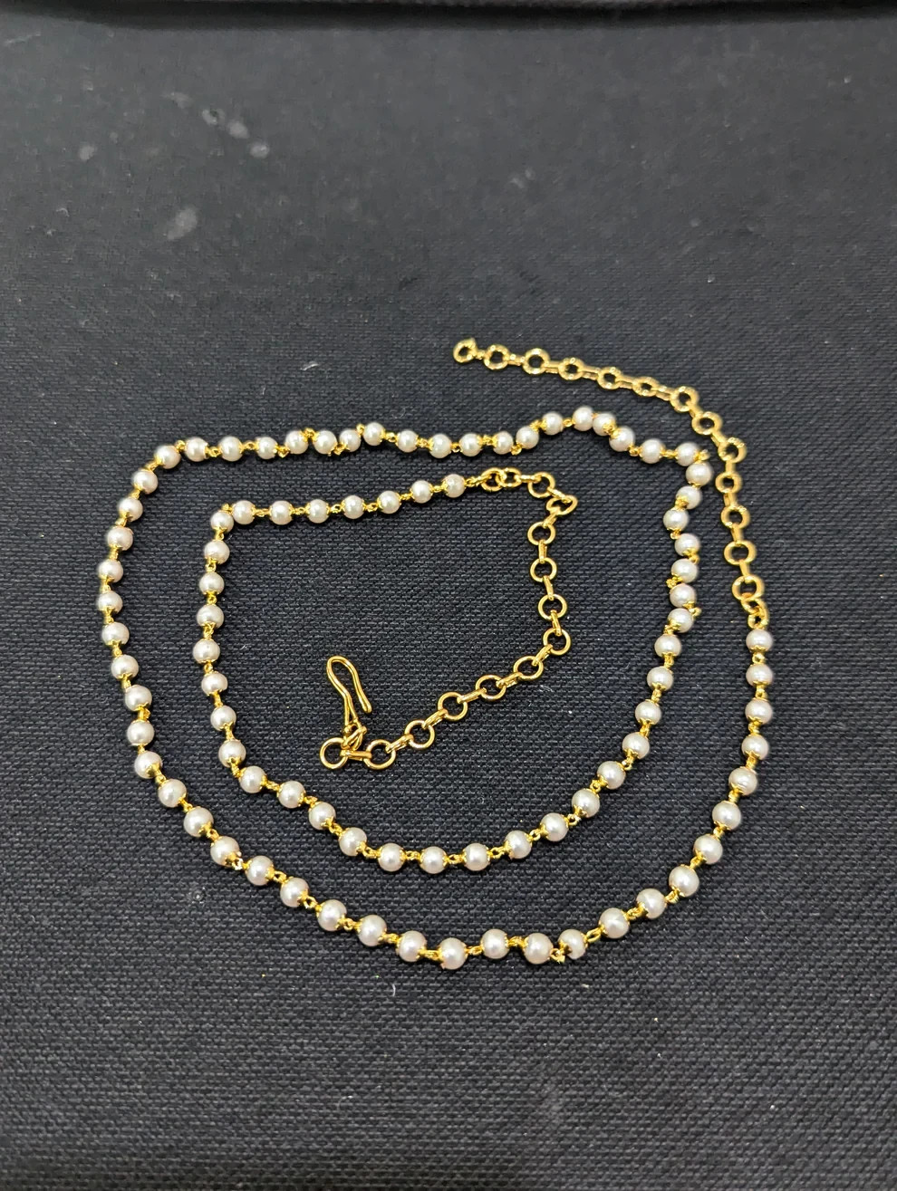 18K Yellow Gold Over Pearl Hip Chain/ Waist Belt /Belly Chain-Women’s Adjustable