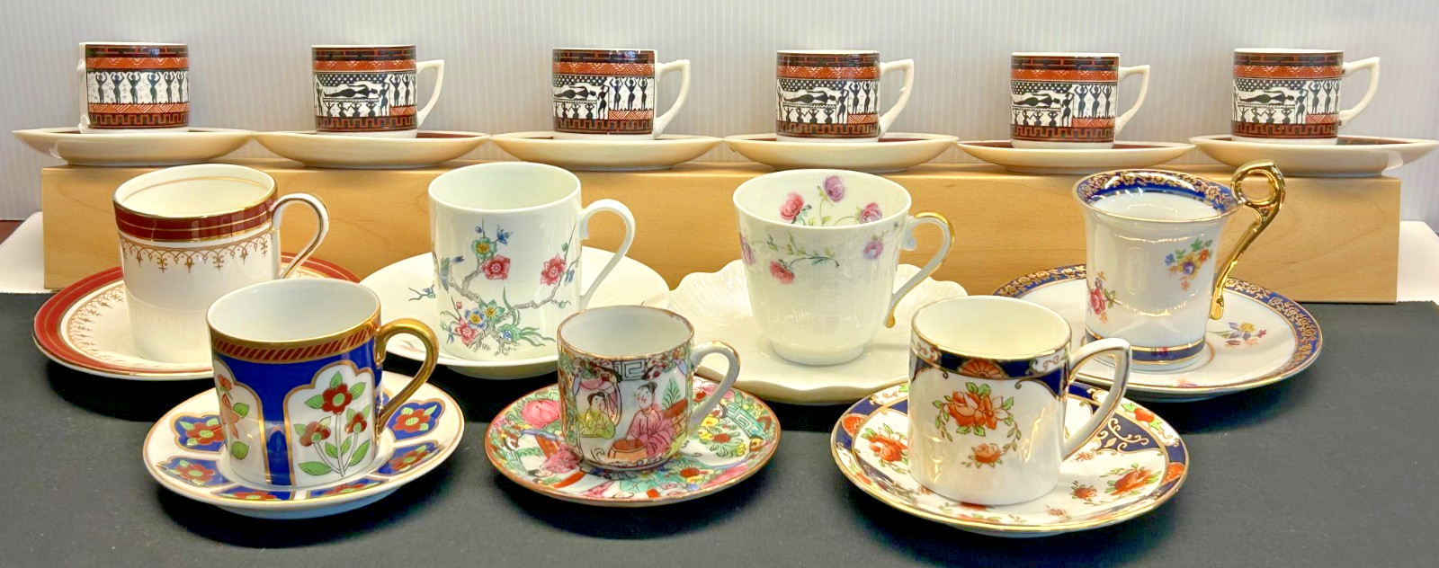🔥Collection of 13 Tea Cups with Saucers Spring Tea Time Espresso- see pics