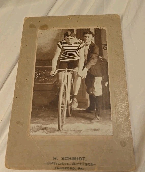 Bicycle Cyclist Racer H. Schmidt Photo Artist,Lansford, PA.