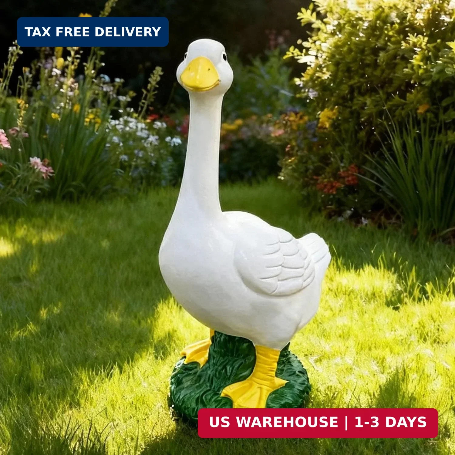 Porch Goose Statue Garden Décor – Large Porch Goose Statues, Lawn Goose Sculptur