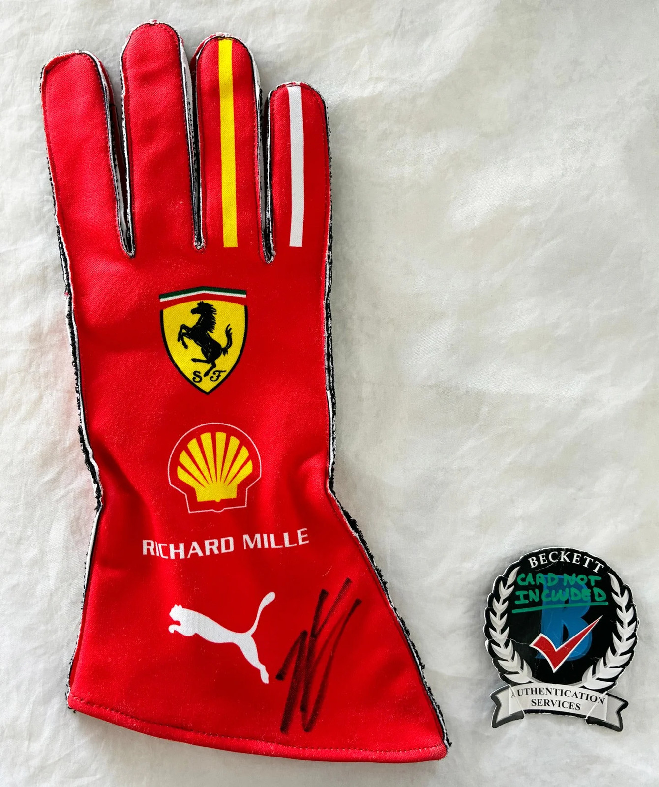 Charles Leclerc Signed Racing Glove Ferrari Formula 1 F1 Beckett BAS COA
