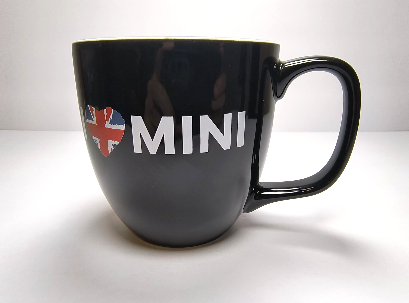 I Heart Love Mini Cooper Union Jack “Exciting to the Very Last Drop” Coffee Mug