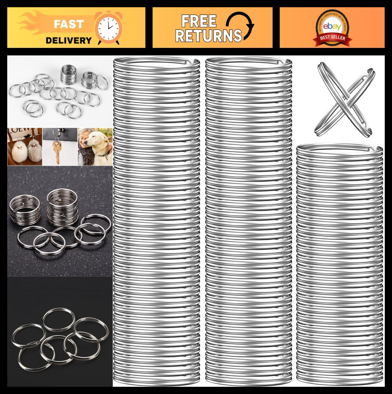 900PCS 1″ Split Key Rings – Bulk Keychain Rings for Crafts & DIY Projects