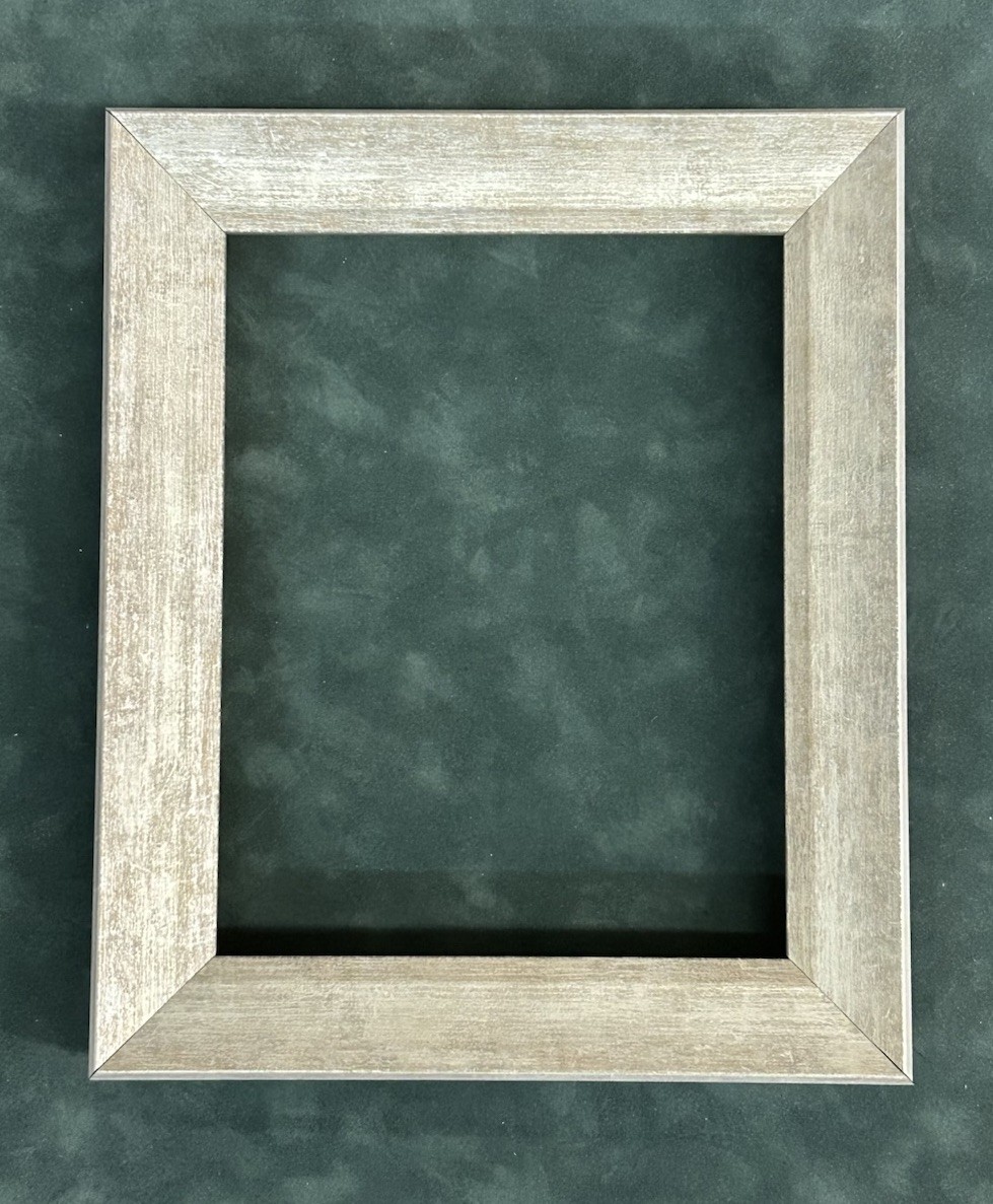 Modern LARSON Wood Shadowbox/ Oil Ptg Deep Rabbet Picture Frame 8 X 10 Silver