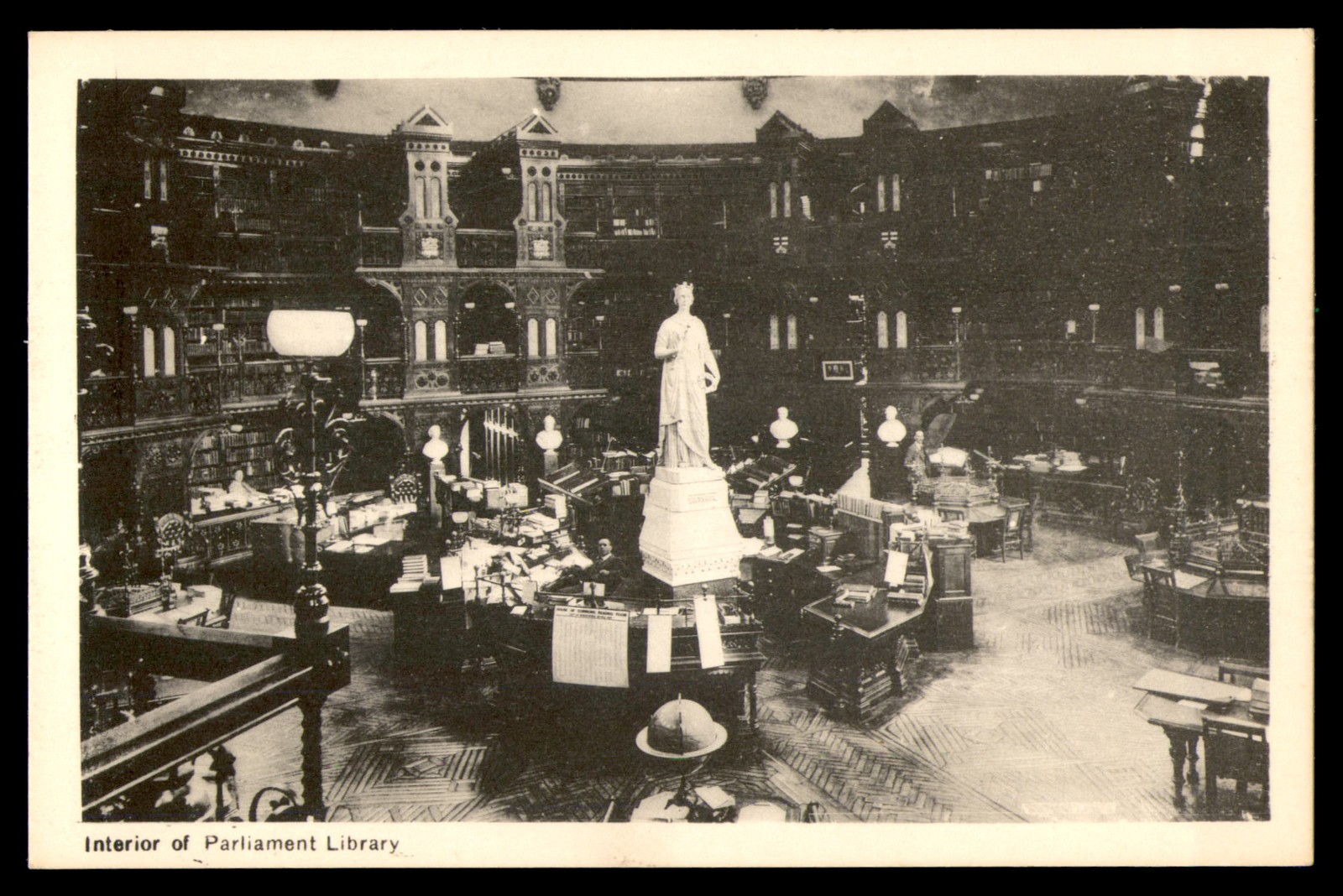 Postcard Parliament Library Interior View, Toronto