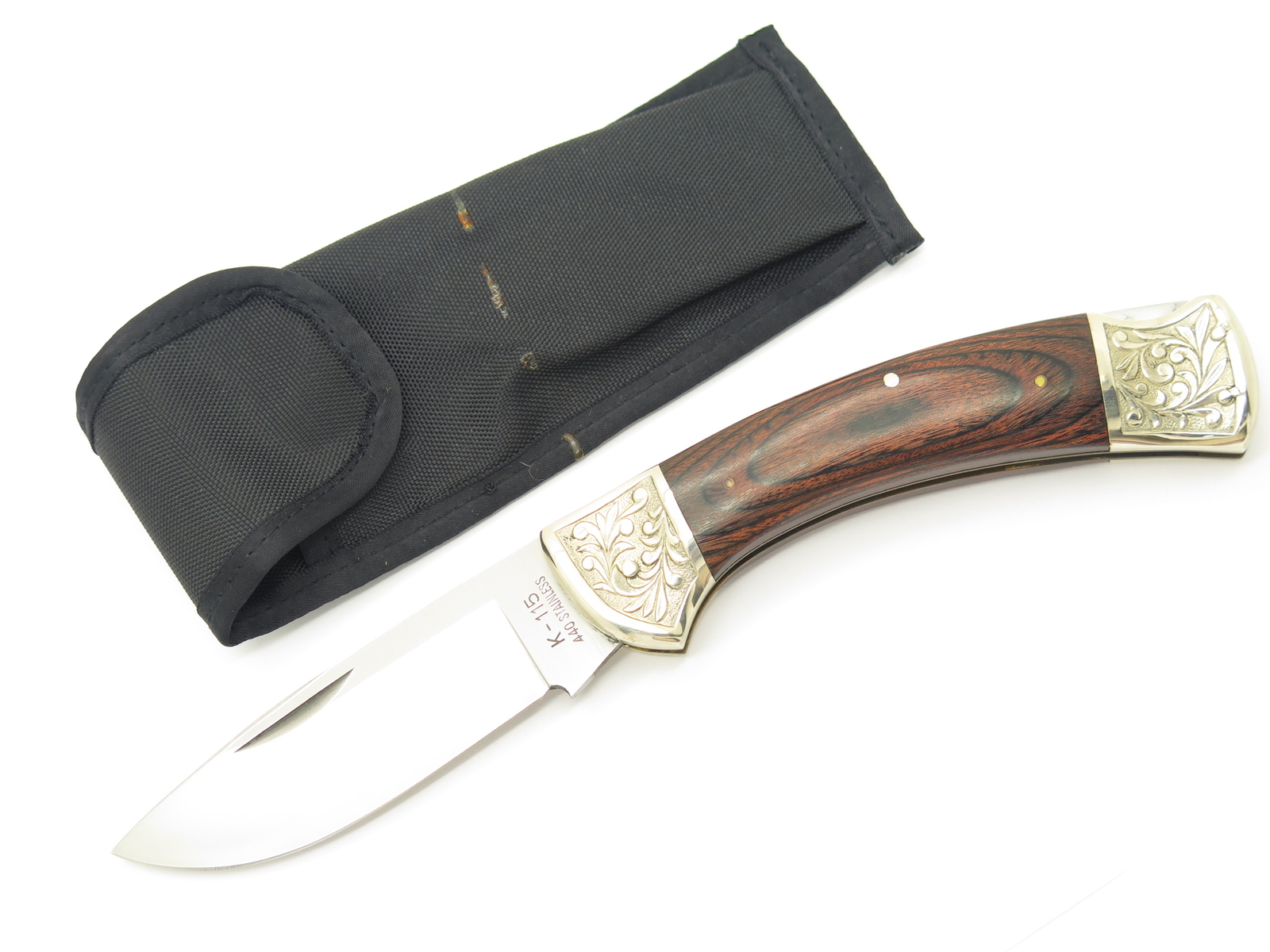 Vintage 1980s Parker Imai Seki Japan 4.75″ Scroll Folding Hunter Lockback Knife