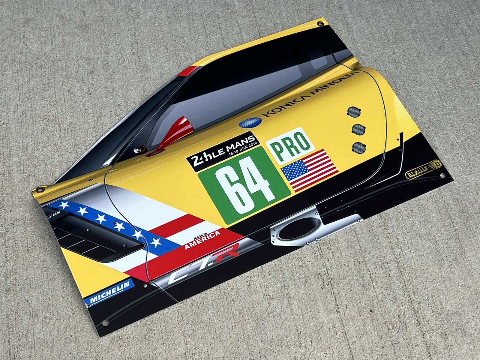 WOW!!! Curved Chevrolet Corvette C7-R Lemans 24hrs Race Car Door Style Sign
