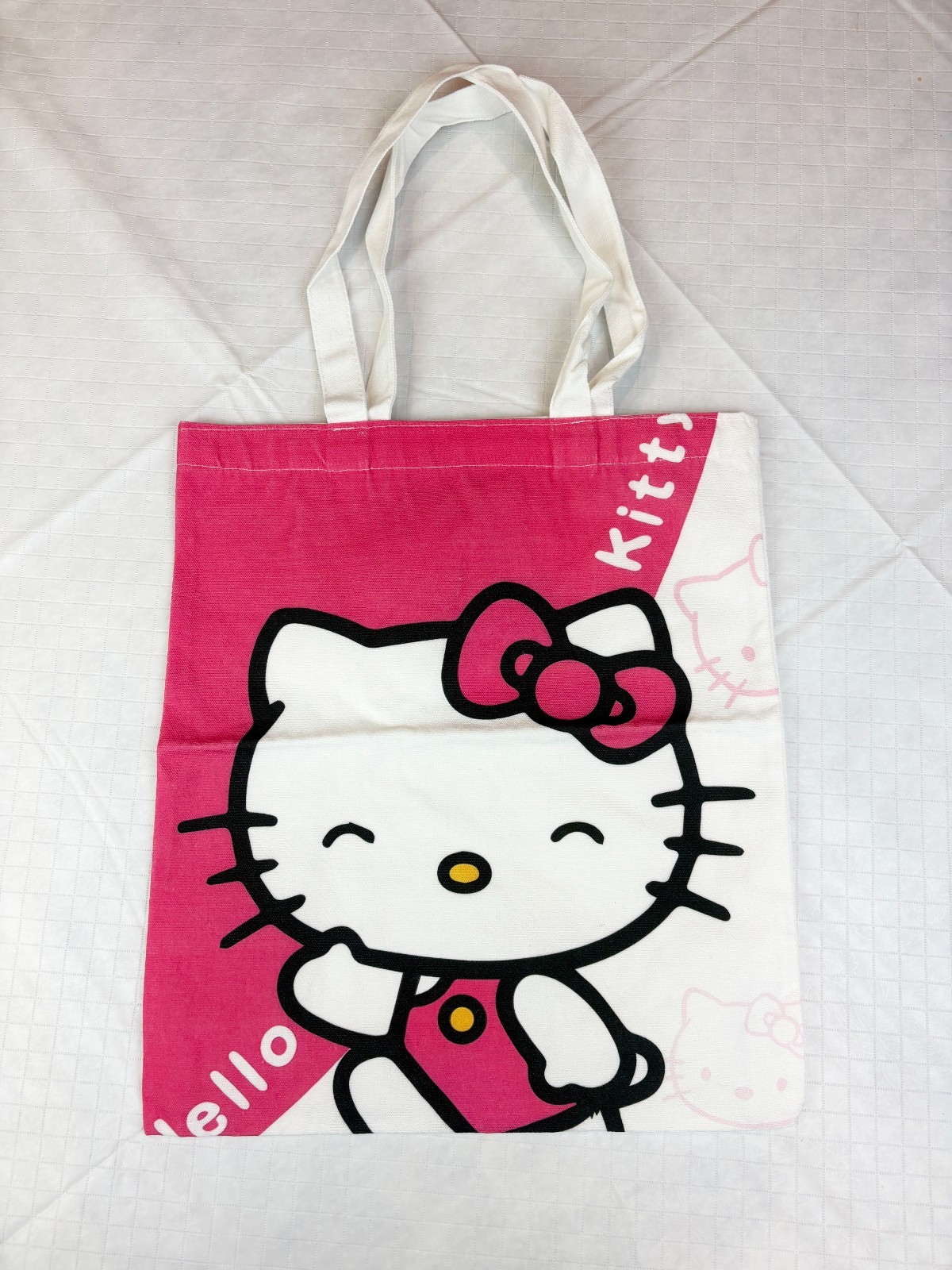 Hello Kitty Sanrio Pink and White Lightweight Kids or Adult Canvas Tote Bag