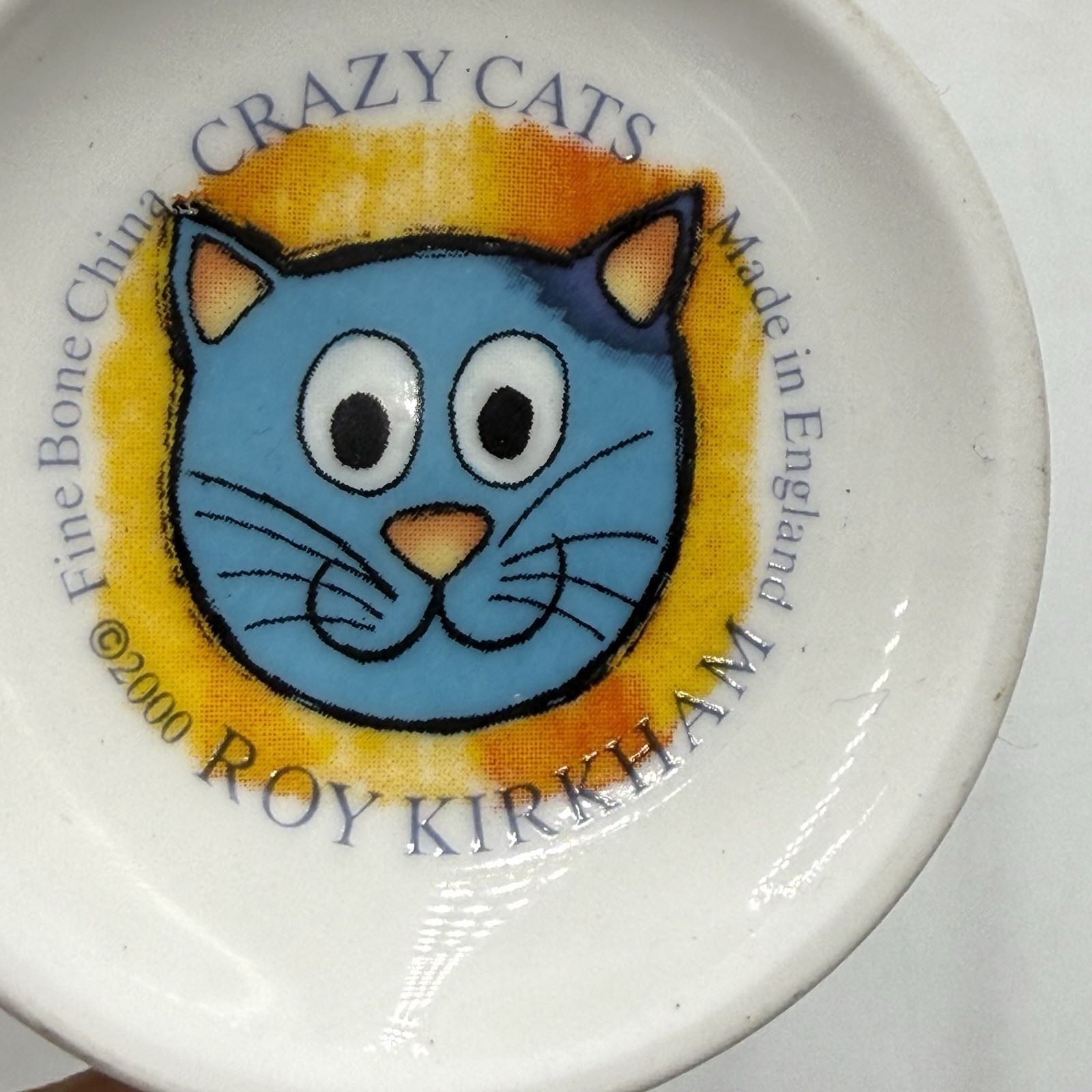 Roy Kirkham Crazy Cats Two Coffee Mugs Bone China England Cats Whiskers Fat Cat