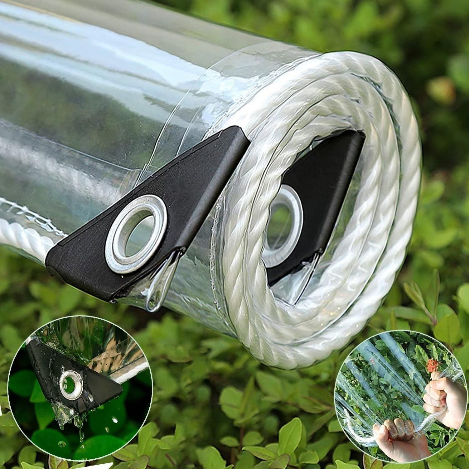 Clear Tarp 3x6ft, Clear Tarps with Grommets, 14 MiL Heavy Duty Waterproof wit…