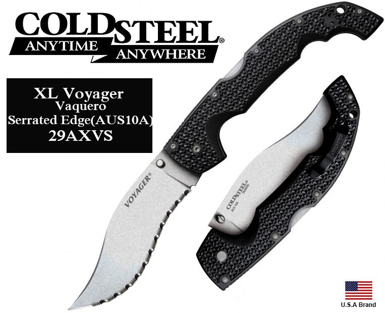 Cold Steel 5.5″ Folding Knife XL Voyager Vaquero Serrated AUS10A Steel 29AXVS