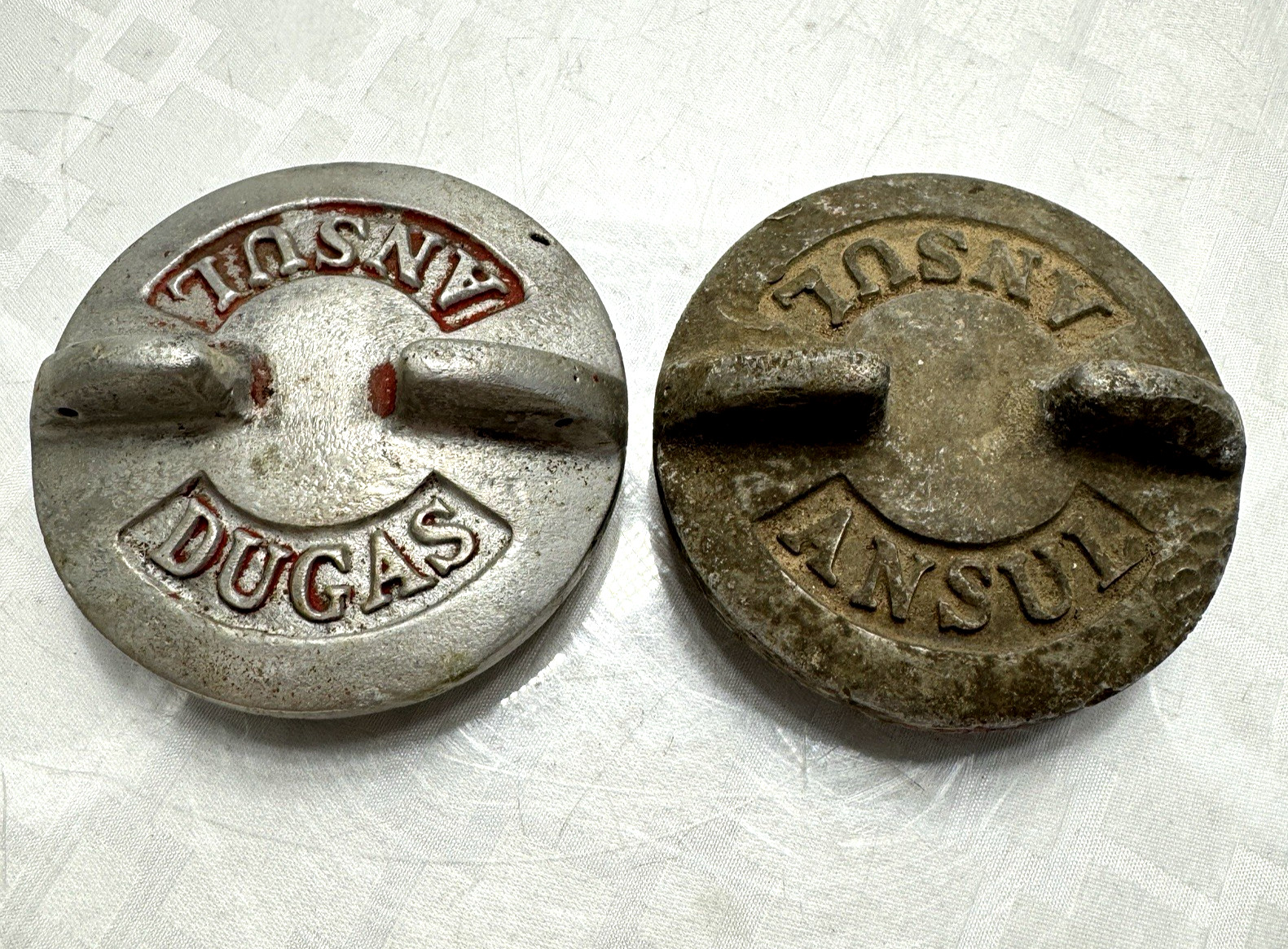 Vintage ANSUL DuGas Gas Caps Fuel Tank Oil Diesel Fire Truck 50s 60s Aluminum