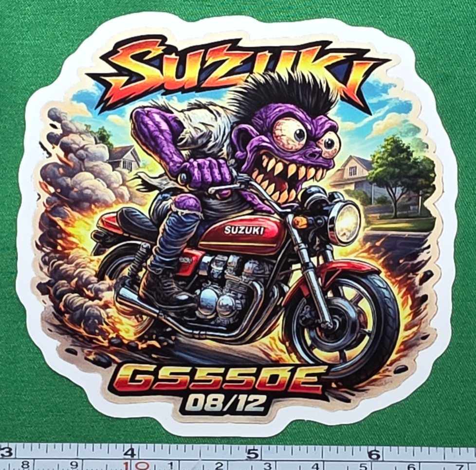 Suzuki GS550E 9x9cm Durable Die-Cut Vinyl Sticker Number 8 of 12