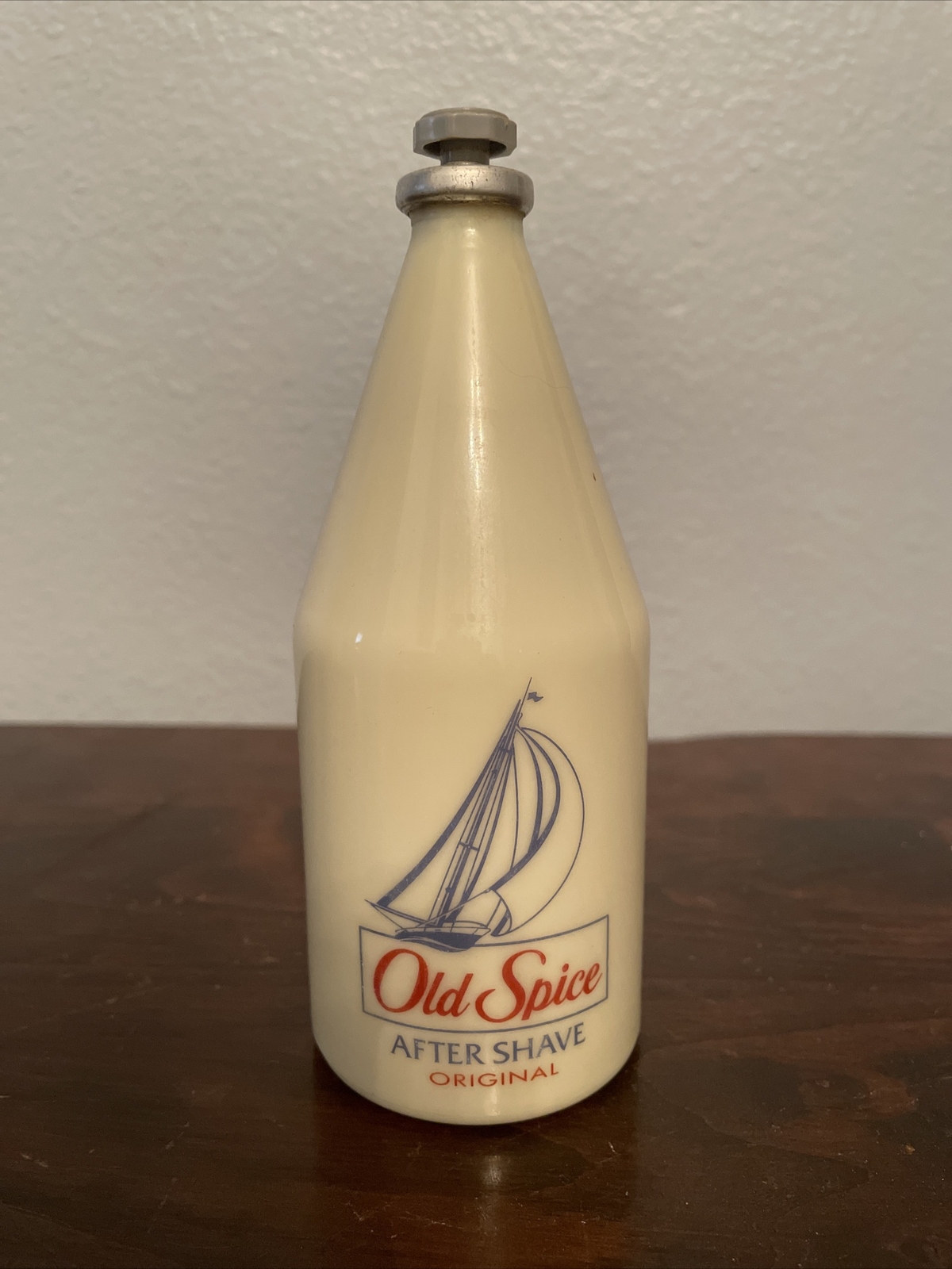 VTG Old Spice glass bottle aftershave 6.3 ounce glass bottle partial prop