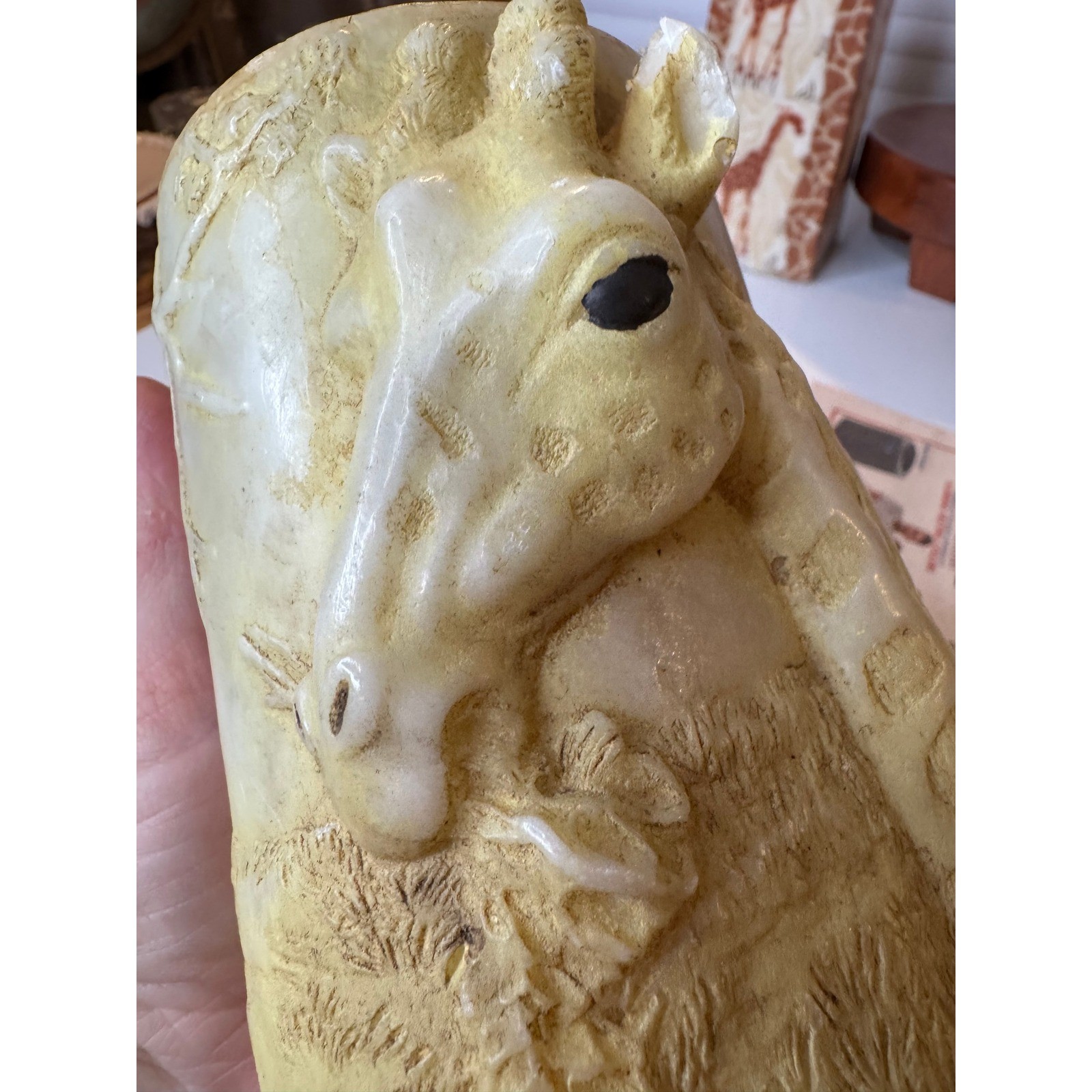 Vintage Giraffe Decorative Candle Pair Safari Animal Decor Unused