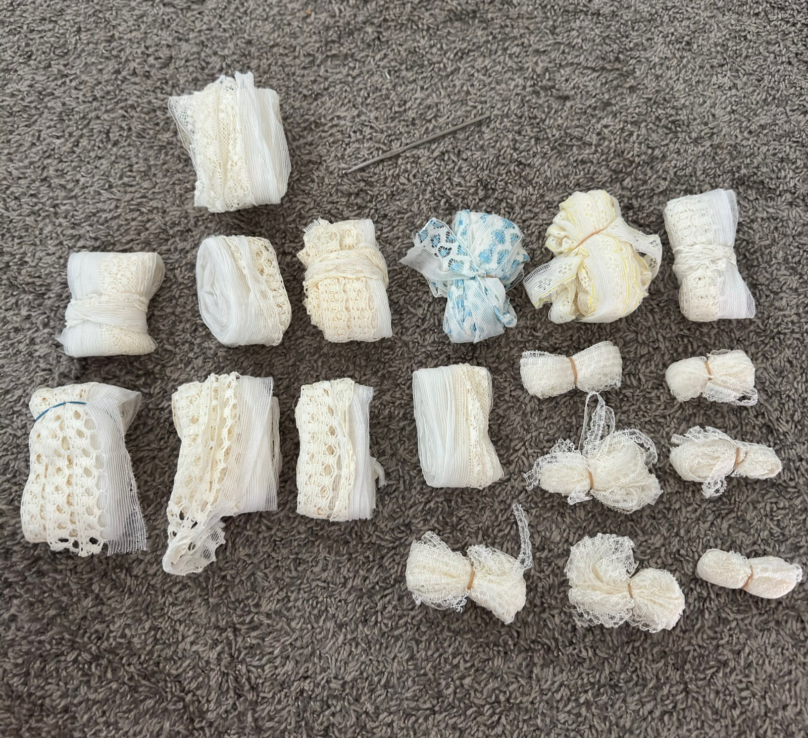 VTG Lace Trim Sewing Lot White Ivory Crochet Cotton Eyelet Ribbon Ribbon Crochet