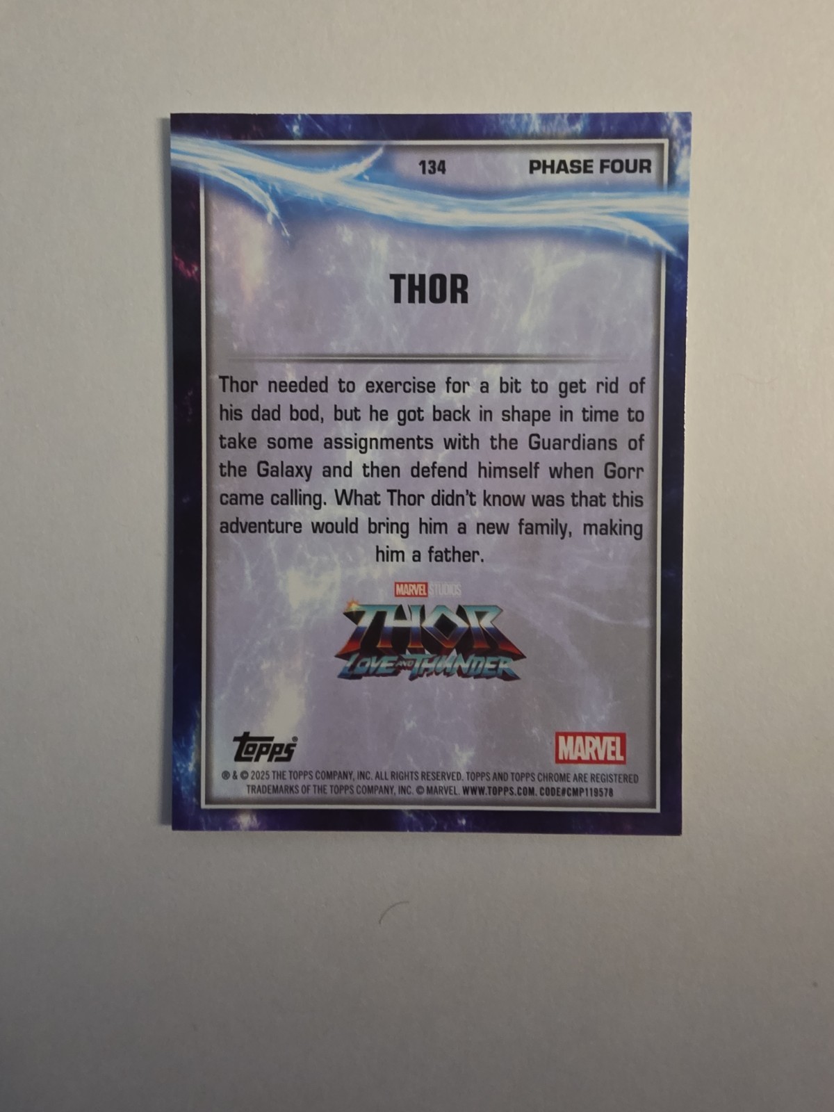 2025 Topps Marvel Studios Sapphire #134 THOR Phase Four Green 43/99 BC0124