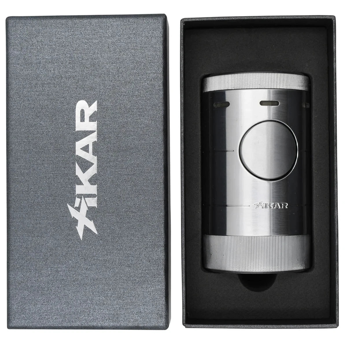 Xikar Cigar Lighter Volta Quad-Jet Flame Torch Silver XI-569SL