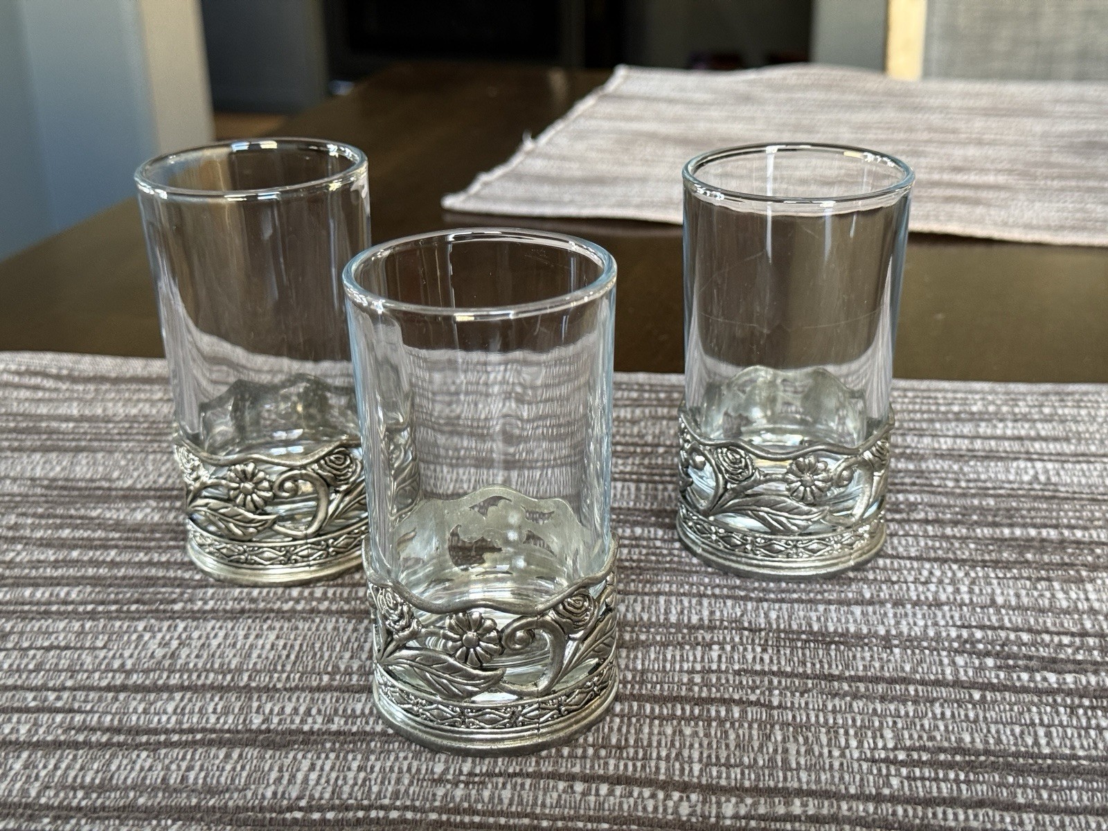 Turkish Coffee/Tea Holders with Glass Cups Vintage