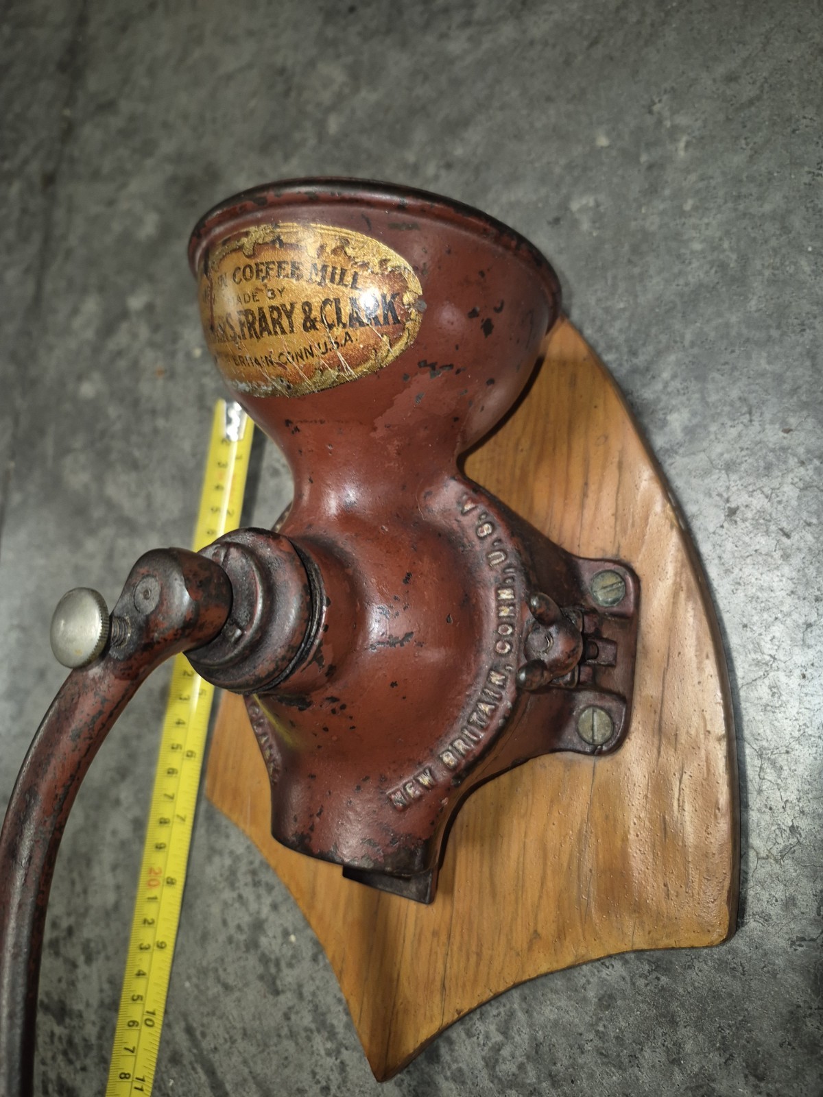 Antique Landers Frary & Clark Crown Coffee Mill Cast Iron Grinder New Britain CT