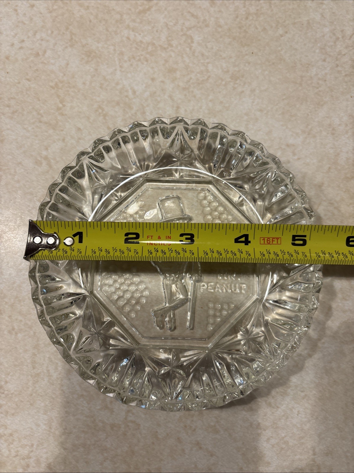 Set of 4 Planters Nut Dish/Trinket Dish/Ash Tray with MR. PEANUT – 5” Cut Glass