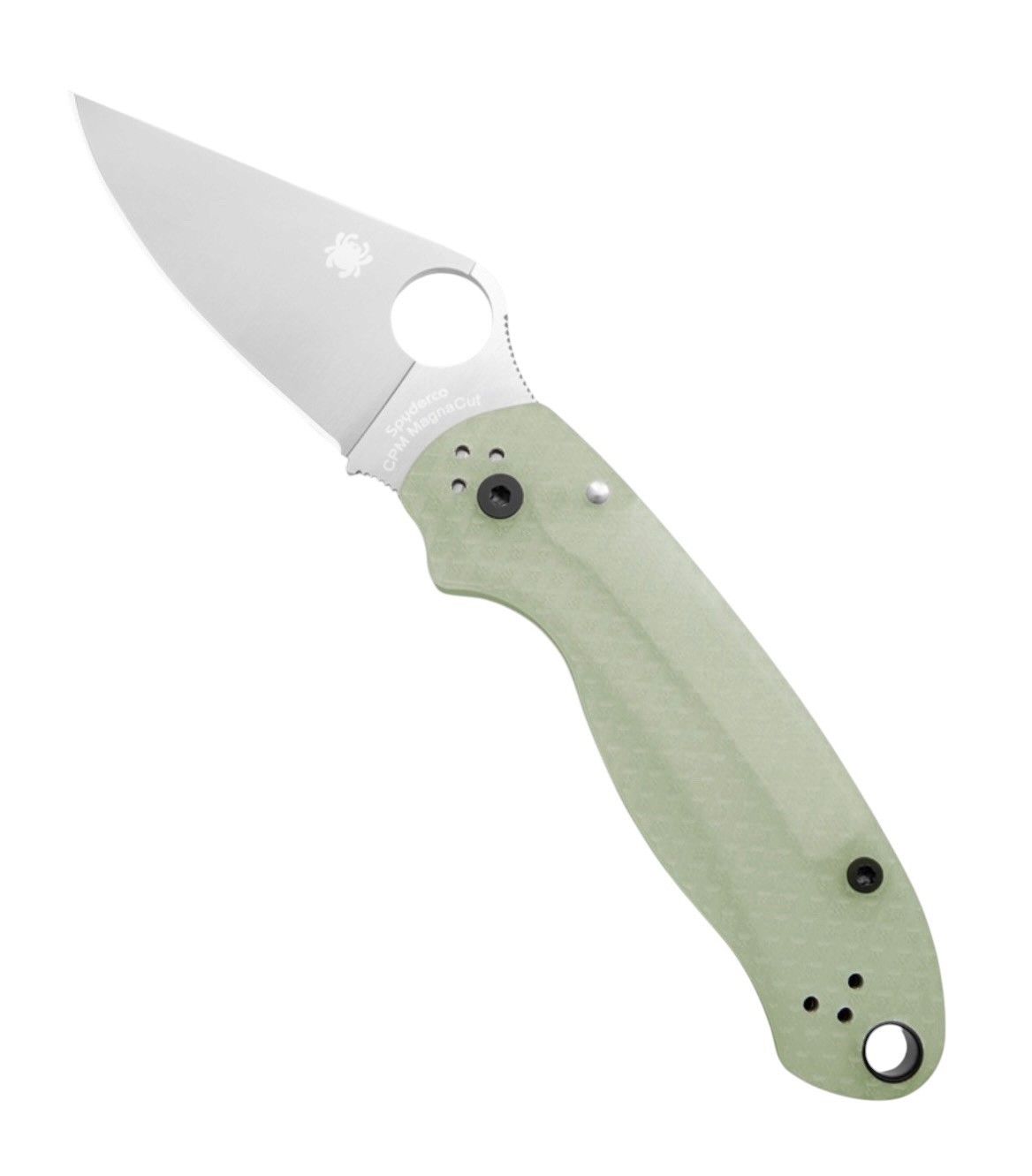 Spyderco Blade HQ Para 3 C223GNDMCP – Diamond Mesh Jade G10 – Satin MagnaCut