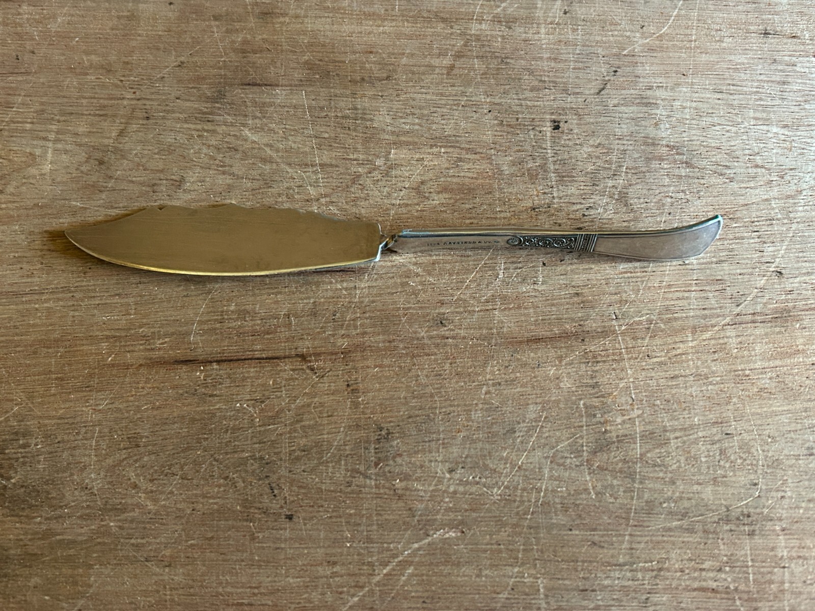 Master Butter Knife 1834 Russel Meriden + Rogers Stainless Bread Knife Lot Vtg