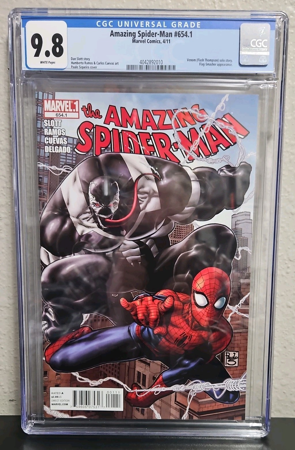Amazing Spider-Man #654.1 – CGC 9.8 WP – Venom – Flash Thompson Story 2011 🔥