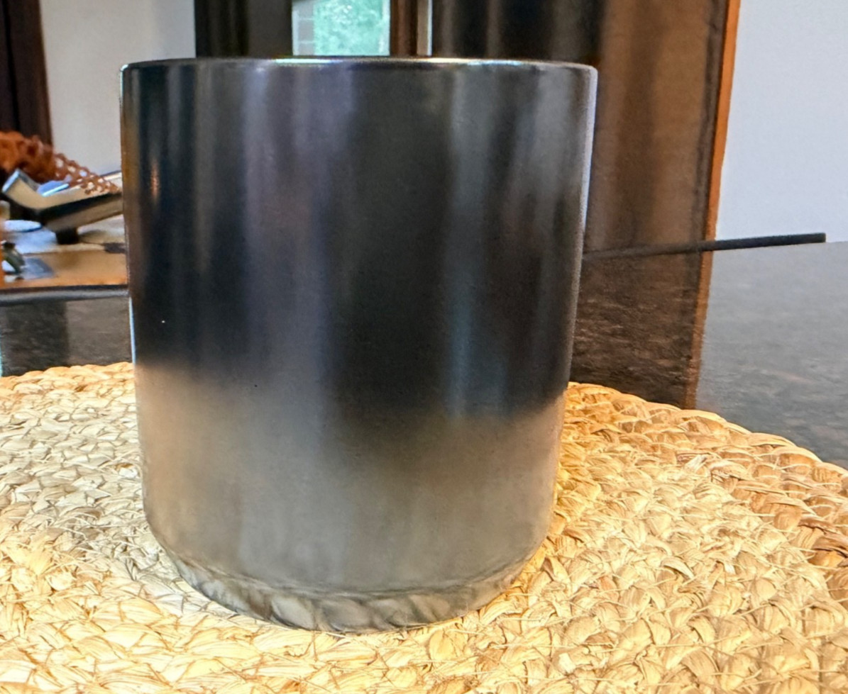 STARBUCKS 2020 Iridescent gunmetal Embossed Logo Ceramic Tumbler Mug No Lid 8oz