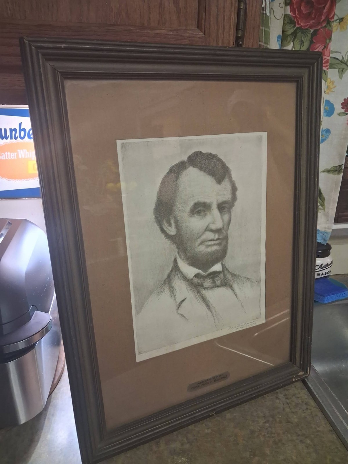 Attic find Vintage antique lithograph/portrait Of Abraham Lincoln 16×20