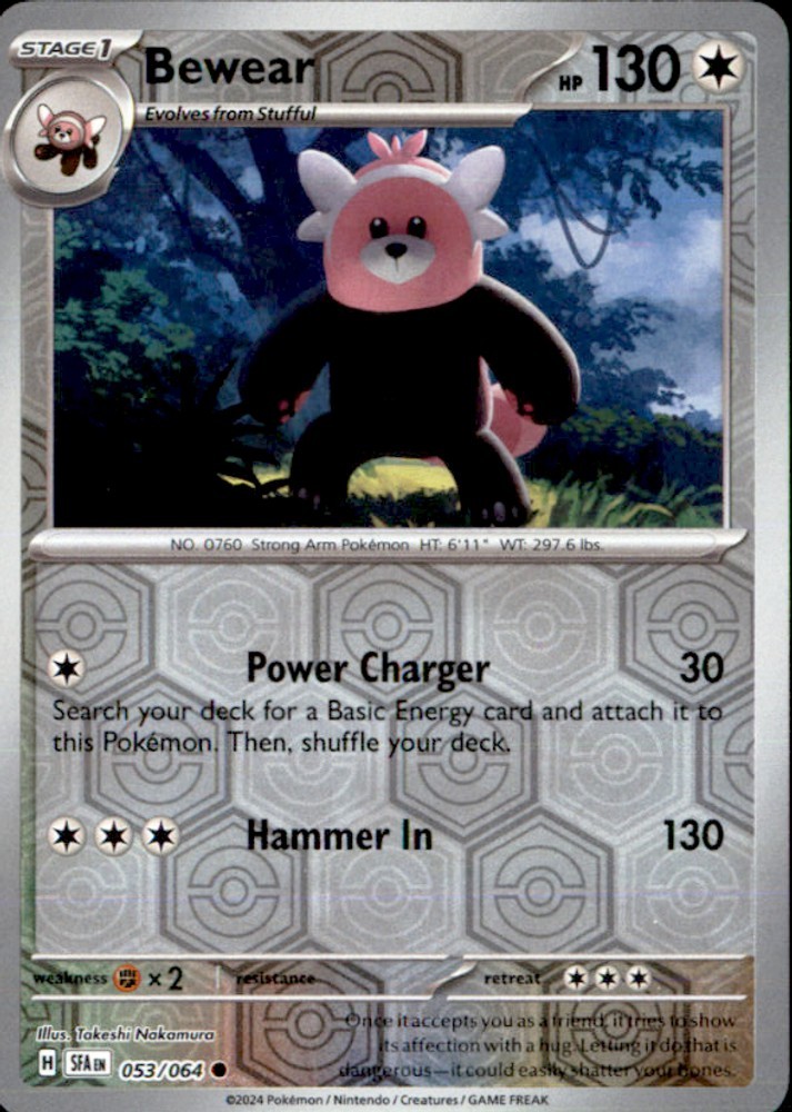 Pokemon | SFA | Bewear | 053/064 | Common