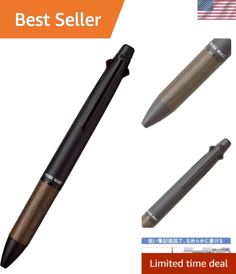 Elegant Mitsubishi Pure Malt Retractable Pen – 0.5mm Black & Comfortable Grip