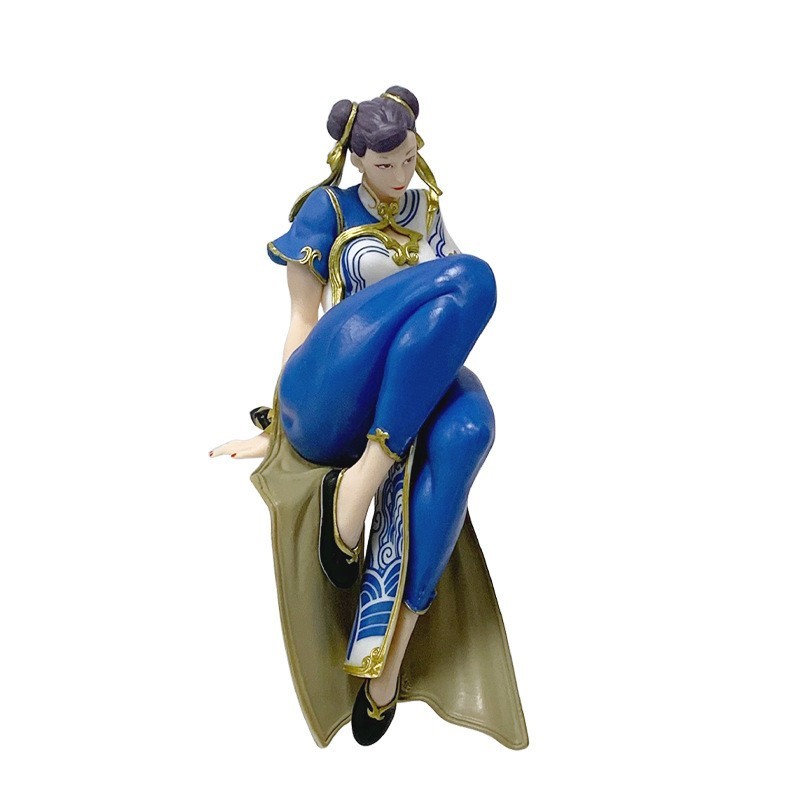 Anime Chun-Li Sitting Posture 1/7 Scale Ver.PVC Figure Statue Toys No Box 14.5cm