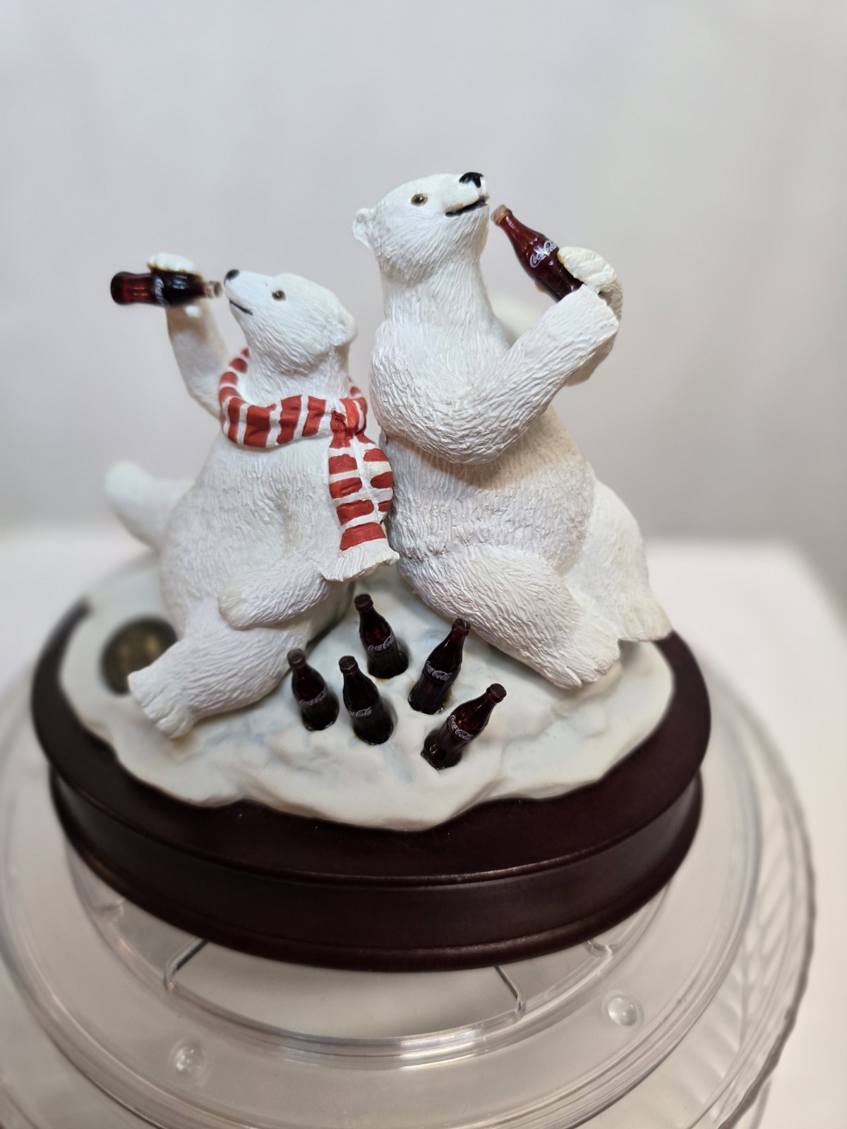 COCA-COLA • Polar Bears Christmas Music Box 1994 Heritage Collection Coke Tested