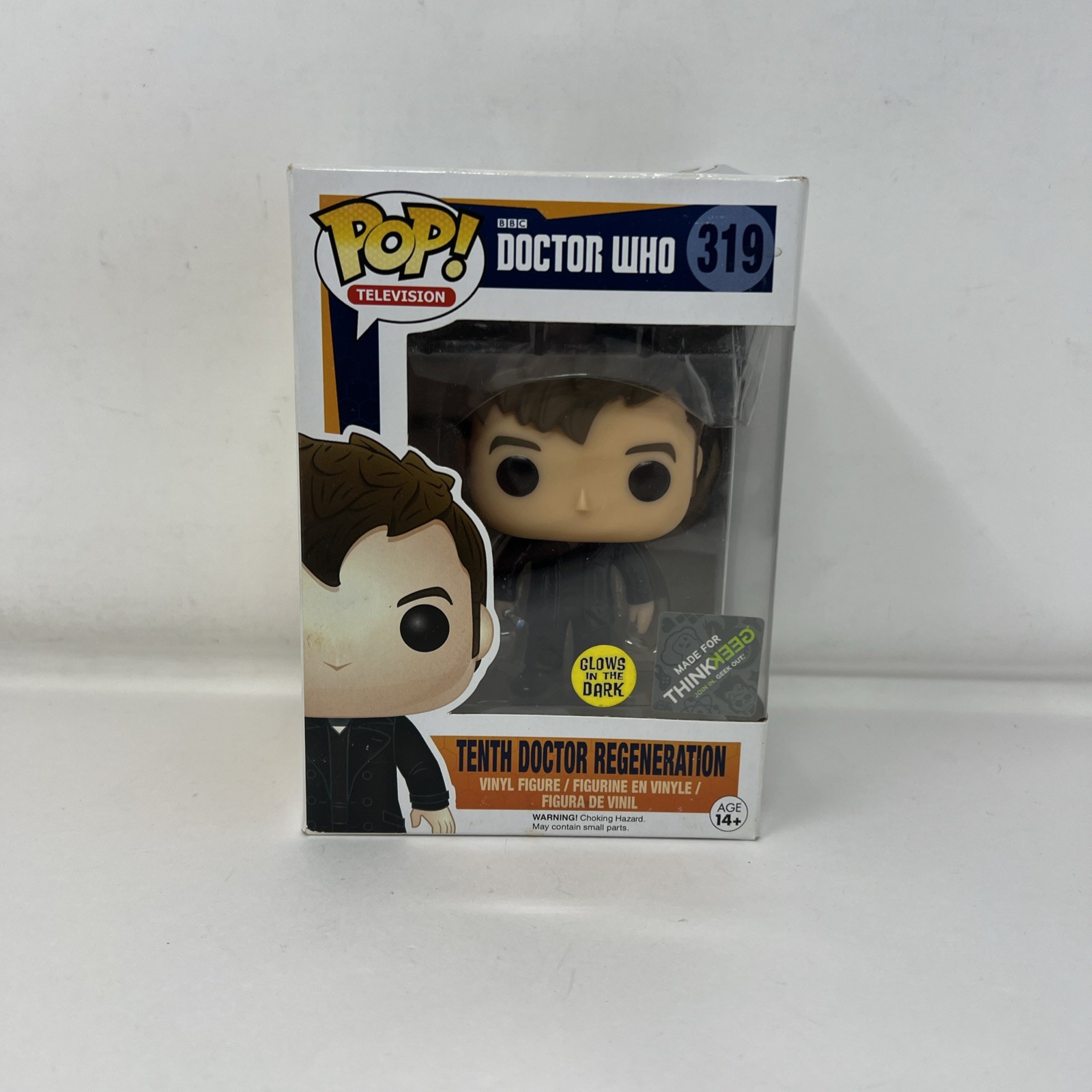 Funko Pop Television Doctor Who #319 Tenth Doctor Think Geek GITD Box Damage