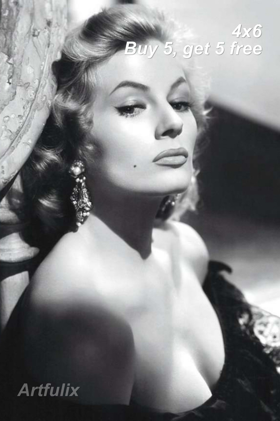 ANITA EKBERG 💚 4×6 Publicity Photo – 1950s Hollywood Actress – Studio Publicity