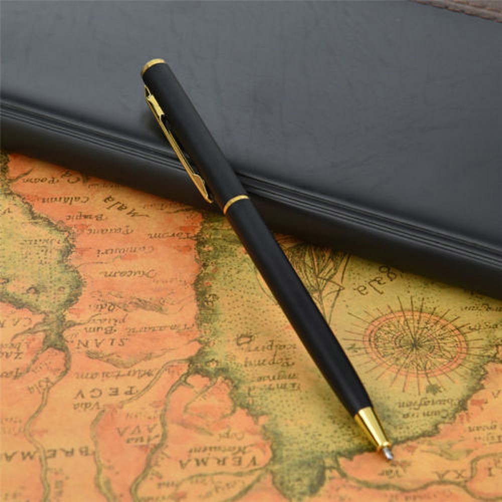 Stainless Steel Ballpoint Pen Ball Point Writing Pen Student Stationery Retro US